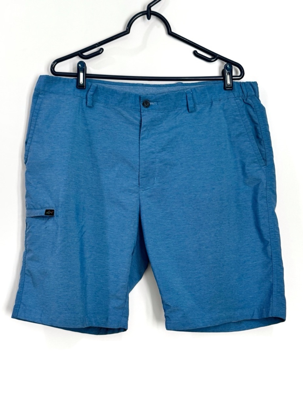 Greg Norman Golf Shorts Mens Performance Comfort Stretch Waistband Size 38 Blue